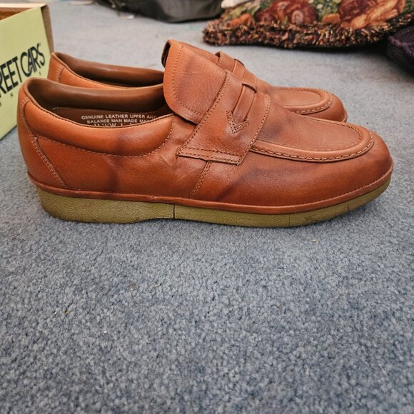 1970s 80s Vintage Leather Deadstock Street Car Rust Dolphin Slip On Size 11WW - Picture 8 of 8